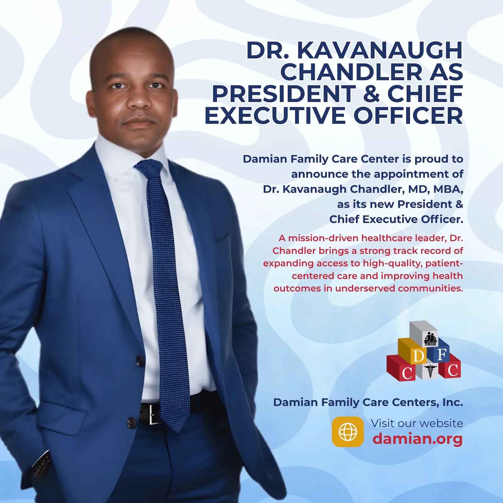 Dr Kavanaugh Chandler Damian Family Care Centers CEO Dr Kavanaugh Chandler Damian Family Care Centers CEO